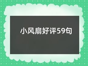 小風(fēng)扇好評59句