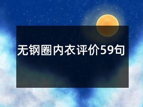 無鋼圈內衣評價59句