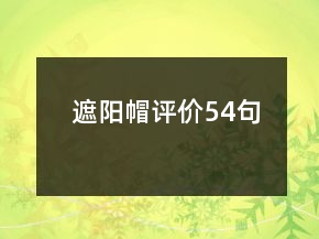 遮陽(yáng)帽評(píng)價(jià)54句