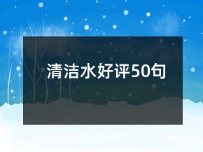 清潔水好評50句