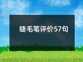 睫毛筆評價57句