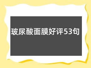 玻尿酸面膜好評53句