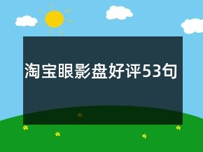 淘寶眼影盤好評53句