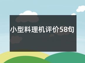 小型料理機(jī)評(píng)價(jià)58句