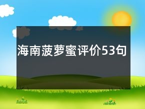 海南菠蘿蜜評價53句