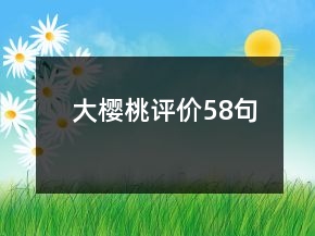 大櫻桃評(píng)價(jià)58句
