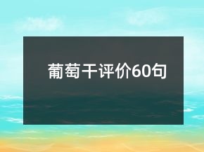 葡萄干評價60句