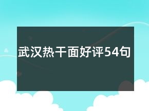 武漢熱干面好評(píng)54句