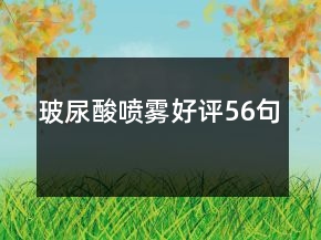 玻尿酸噴霧好評56句