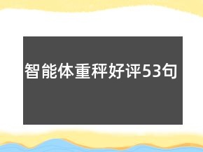 智能體重秤好評(píng)53句