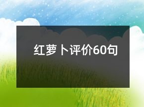 紅蘿卜評價60句