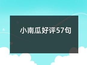 小南瓜好評(píng)57句