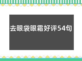 去眼袋眼霜好評(píng)54句