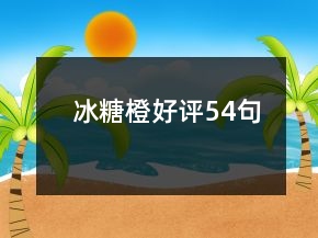 冰糖橙好評54句