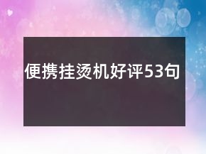 便攜掛燙機好評53句