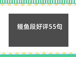 鰻魚段好評55句