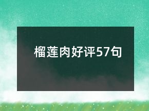 榴蓮肉好評(píng)57句