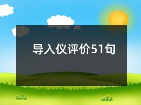 導(dǎo)入儀評價51句