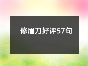修眉刀好評57句
