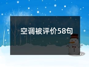 空調(diào)被評價58句