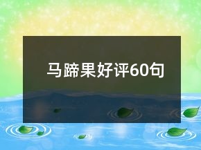 馬蹄果好評(píng)60句