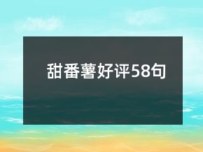 甜番薯好評58句