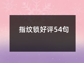 指紋鎖好評(píng)54句