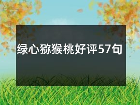 綠心獼猴桃好評(píng)57句