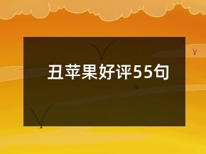 丑蘋果好評(píng)55句
