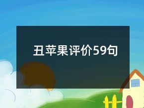 丑蘋果評(píng)價(jià)59句