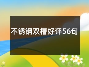 不銹鋼雙槽好評56句