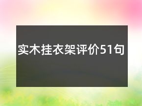 實木掛衣架評價51句
