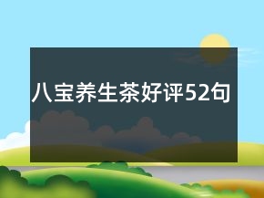 八寶養(yǎng)生茶好評52句