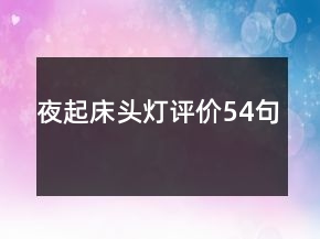 夜起床頭燈評(píng)價(jià)54句