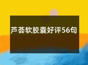 蘆薈軟膠囊好評(píng)56句
