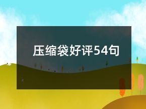 壓縮袋好評54句