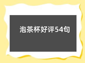 泡茶杯好評54句