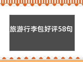 旅游行李包好評58句