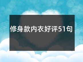 修身款內(nèi)衣好評(píng)51句