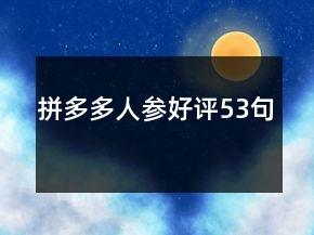 拼多多人參好評53句