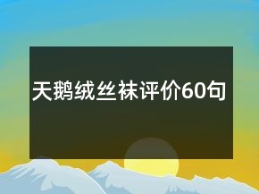 天鵝絨絲襪評價60句