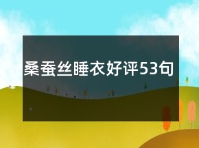 桑蠶絲睡衣好評53句
