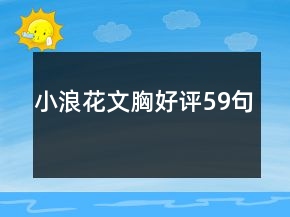 小浪花文胸好評(píng)59句