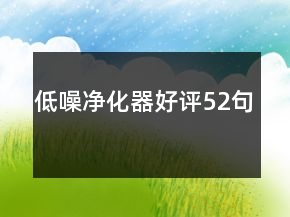 低噪凈化器好評(píng)52句