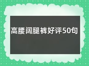 高腰闊腿褲好評50句