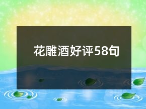 花雕酒好評58句
