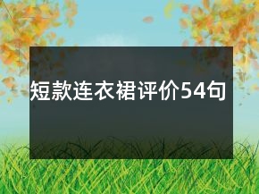短款連衣裙評(píng)價(jià)54句
