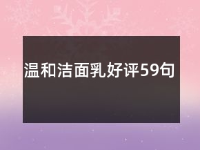 溫和潔面乳好評59句