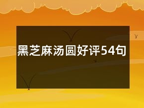 黑芝麻湯圓好評54句