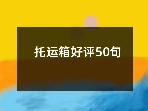 托運(yùn)箱好評(píng)50句